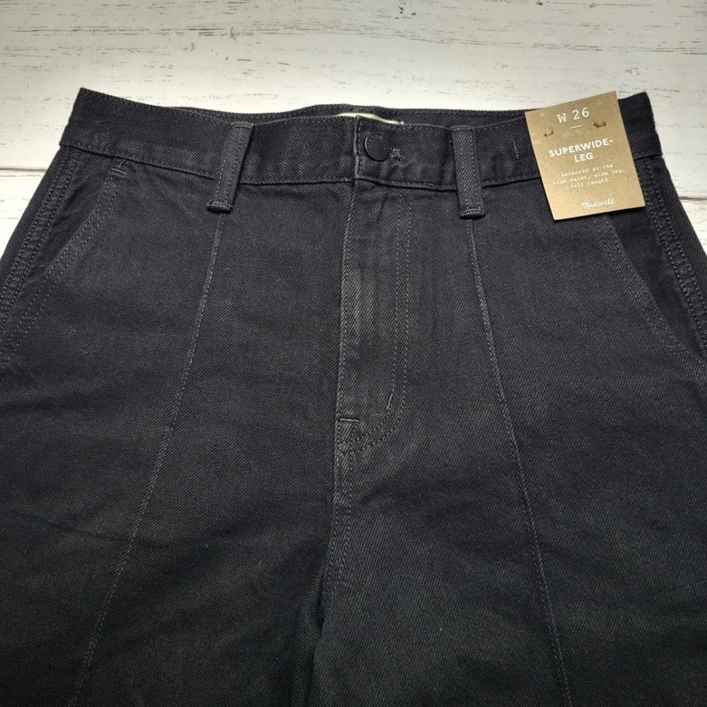 Madewell - wide high rise black pants